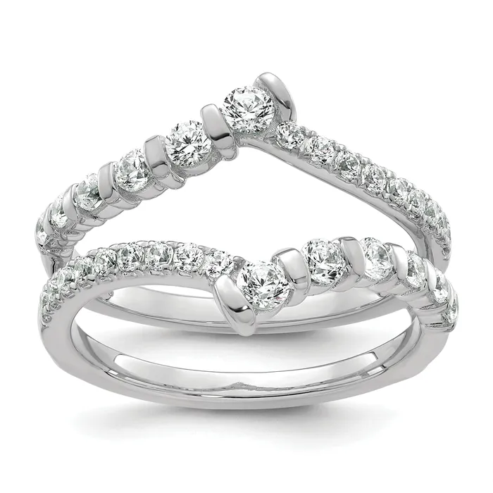 Goldia Rings 14k White Gold 34 Ct Lab Grown Diamond VSSI G Ring Guard