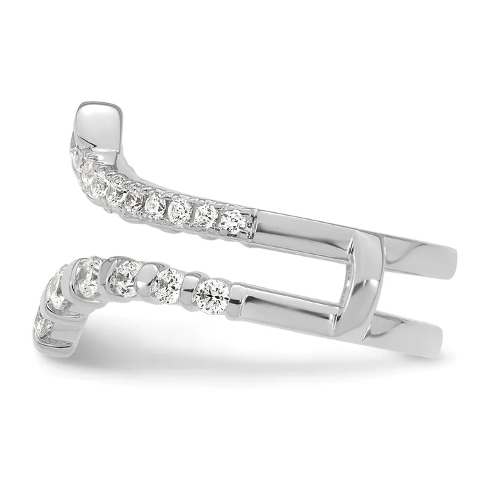 Goldia Rings 14k White Gold 34 Ct Lab Grown Diamond VSSI G Ring Guard