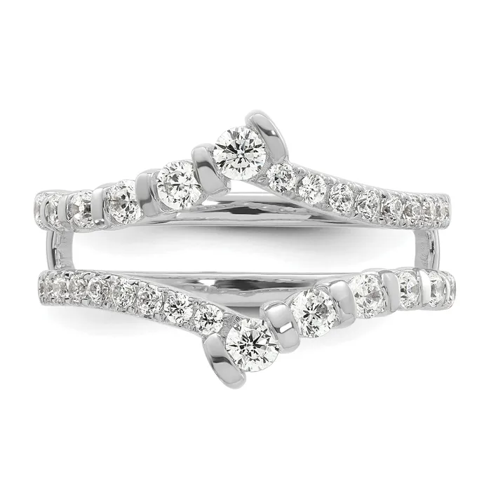 Goldia Rings 14k White Gold 34 Ct Lab Grown Diamond VSSI G Ring Guard