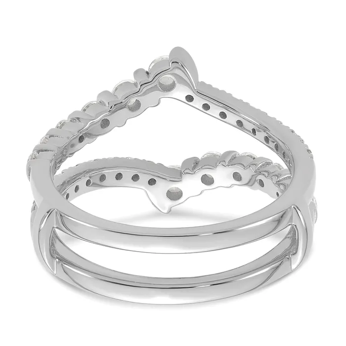 Goldia Rings 14k White Gold 34 Ct Lab Grown Diamond VSSI G Ring Guard