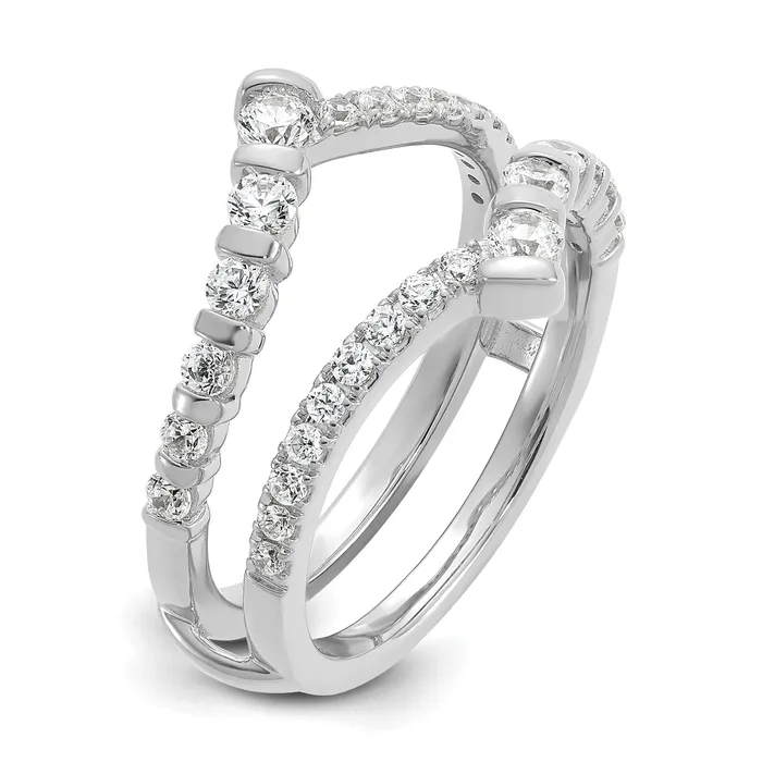 Goldia Rings 14k White Gold 34 Ct Lab Grown Diamond VSSI G Ring Guard