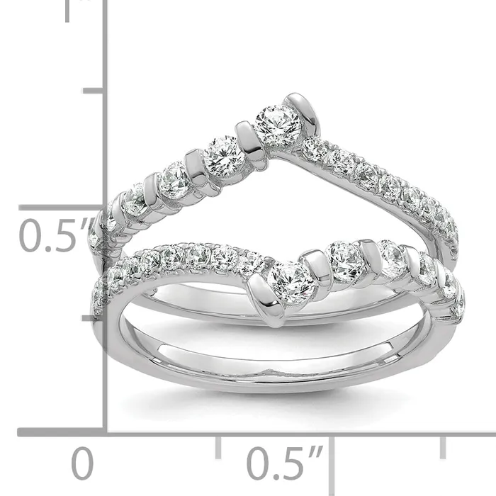 Goldia Rings 14k White Gold 34 Ct Lab Grown Diamond VSSI G Ring Guard