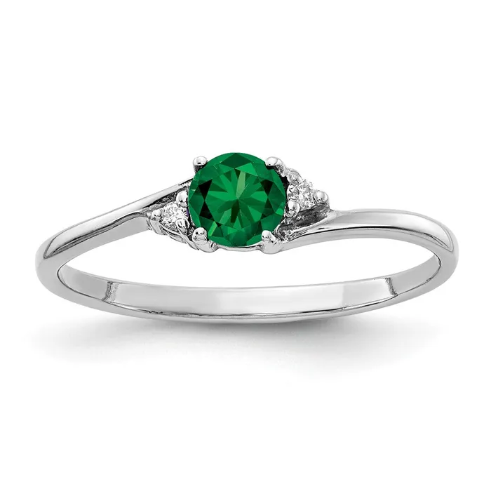 Goldia Rings 14k White Gold 4mm Mount St Helens VS Diamond ring