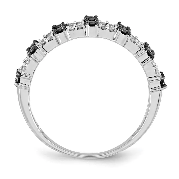 Goldia Rings 14K White Gold Black u0026 White Real Diamond Ring