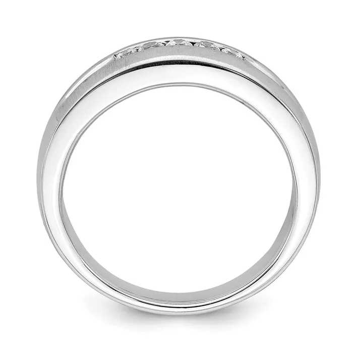 Goldia Rings 14k White Gold Mens Real Diamond Bridal Band