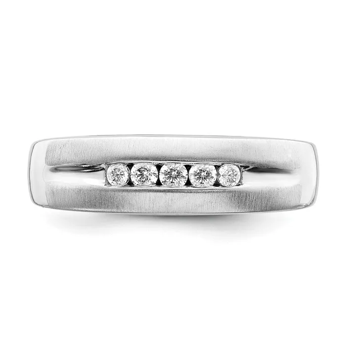 Goldia Rings 14k White Gold Mens Real Diamond Bridal Band