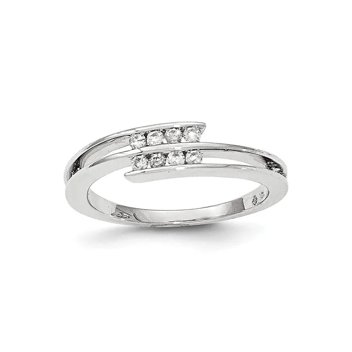 Goldia Rings 14k White Gold Real Diamond Polished Ring
