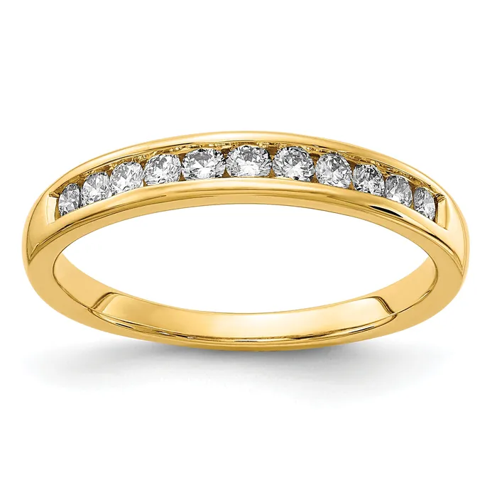 Goldia Rings 14k Yellow Gold 13 Ct Lab Grown Diamond VSSI G Channel Set Band Ring Goldia Rings 14k Yellow Gold 13 Ct Lab Grown Diamond VSSI G Channel Set Band Ring