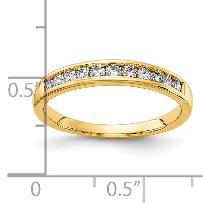 Goldia Rings 14k Yellow Gold 13 Ct Lab Grown Diamond VSSI G Channel Set Band Ring