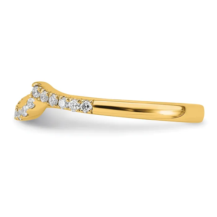 Goldia Rings 14k Yellow Gold 15 Ct Lab Grown Diamond VSSI G Contoured Wedding Band Ring