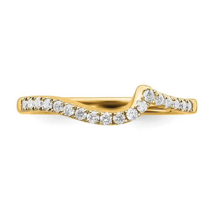 Goldia Rings 14k Yellow Gold 15 Ct Lab Grown Diamond VSSI G Contoured Wedding Band Ring