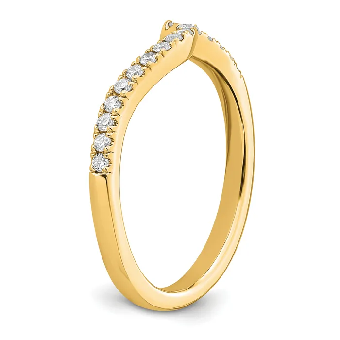 Goldia Rings 14k Yellow Gold 15 Ct Lab Grown Diamond VSSI G Contoured Wedding Band Ring