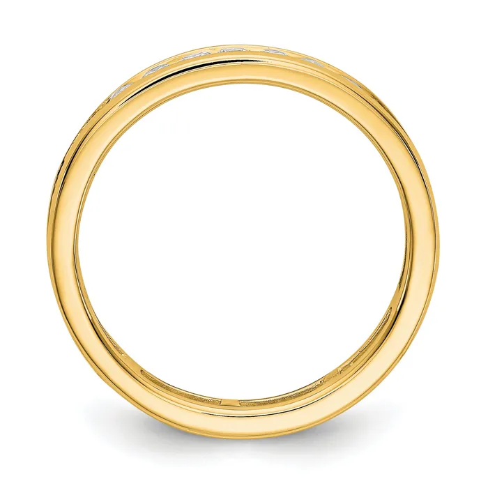 Goldia Rings 14k Yellow Gold 1 Ct Lab Grown Diamond VSSI G Channel Set Eternity Band Ring