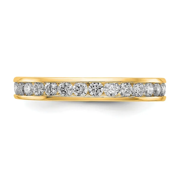 Goldia Rings 14k Yellow Gold 1 Ct Lab Grown Diamond VSSI G Channel Set Eternity Band Ring