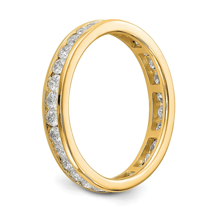 Goldia Rings 14k Yellow Gold 1 Ct Lab Grown Diamond VSSI G Channel Set Eternity Band Ring