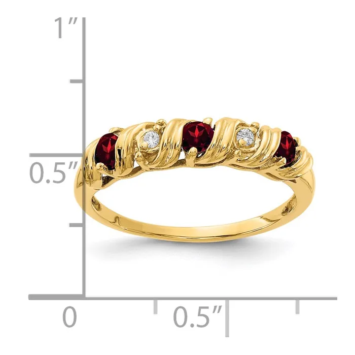 Goldia Rings 14k Yellow Gold 275mm Garnet VS Diamond ring