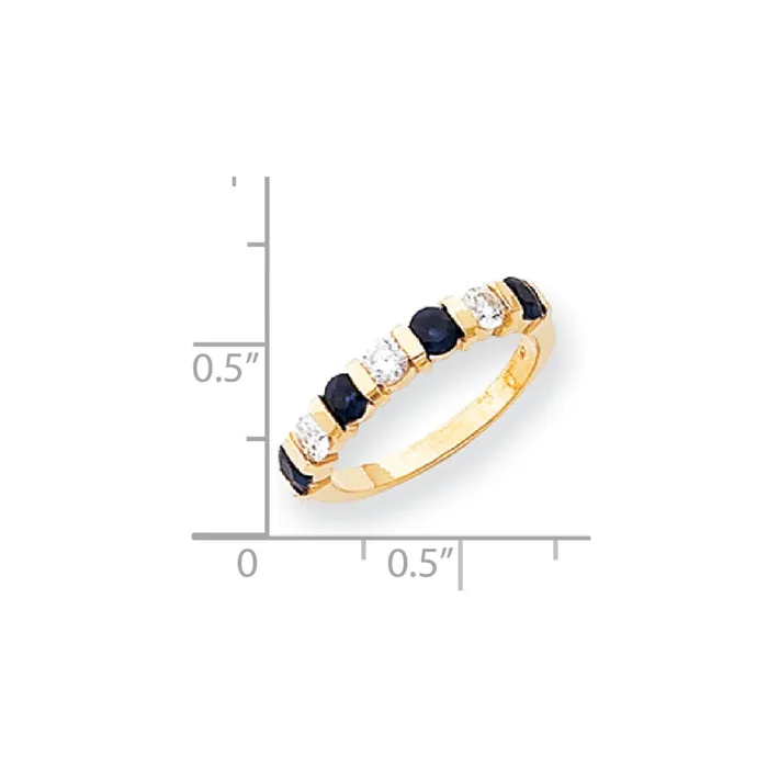 Goldia Rings 14k Yellow Gold 325mm Sapphire AA Diamond Anniversary Band