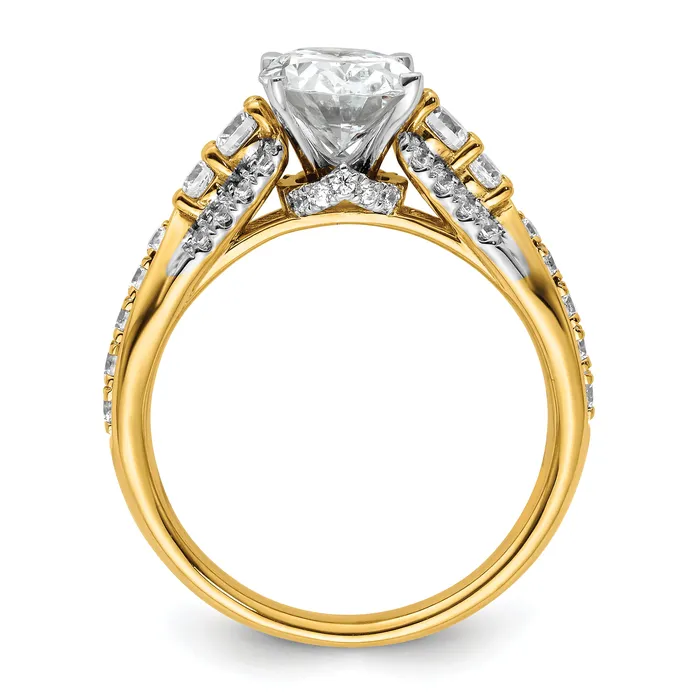 Goldia Rings 14k Yellow Gold 58 Ct Lab Grown Diamond VSSI G 1 Ct Center Oval Engagement Ring