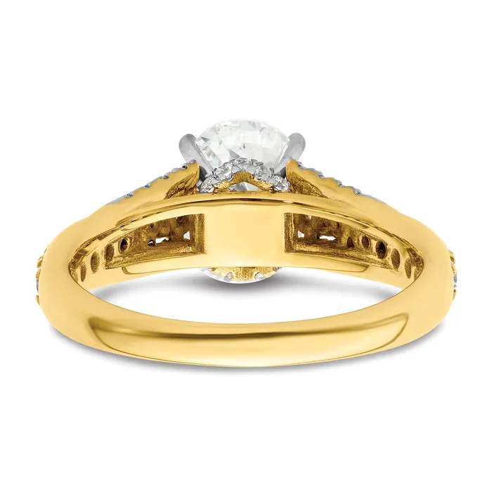 Goldia Rings 14k Yellow Gold 58 Ct Lab Grown Diamond VSSI G 1 Ct Center Oval Engagement Ring