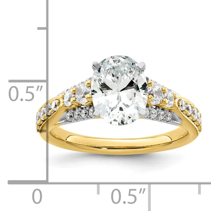 Goldia Rings 14k Yellow Gold 58 Ct Lab Grown Diamond VSSI G 1 Ct Center Oval Engagement Ring