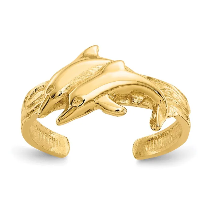 Goldia Rings 14k Yellow Gold Dolphin Toe Ring