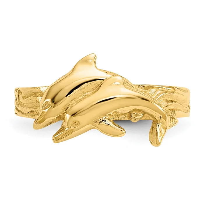 Goldia Rings 14k Yellow Gold Dolphin Toe Ring