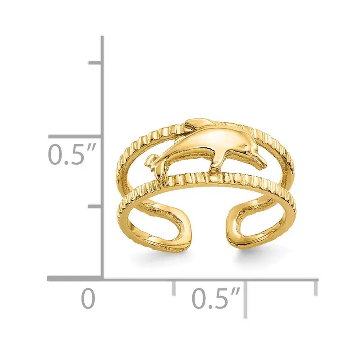 Goldia Rings 14k Yellow Gold Dolphin Toe Ring