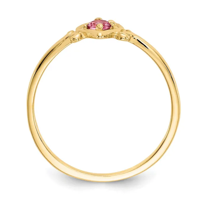 Goldia Rings 14k Yellow Gold Pink Tourmaline Birthstone Heart Ring
