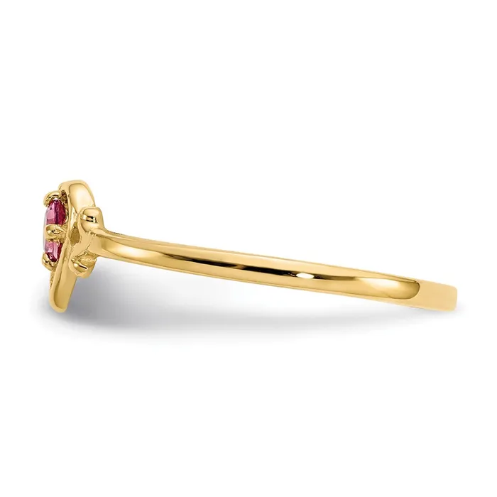 Goldia Rings 14k Yellow Gold Pink Tourmaline Birthstone Heart Ring