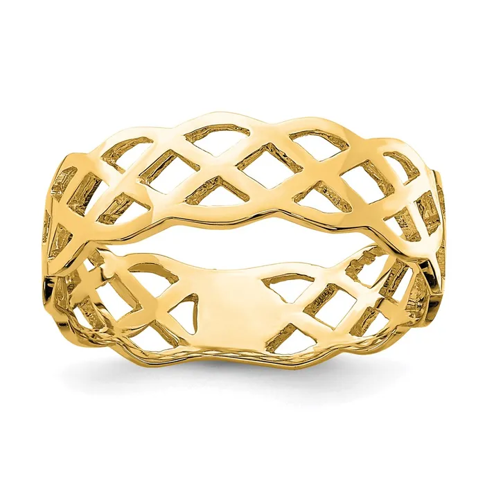 Goldia Rings 14K Yellow Gold Polished Weave Ring