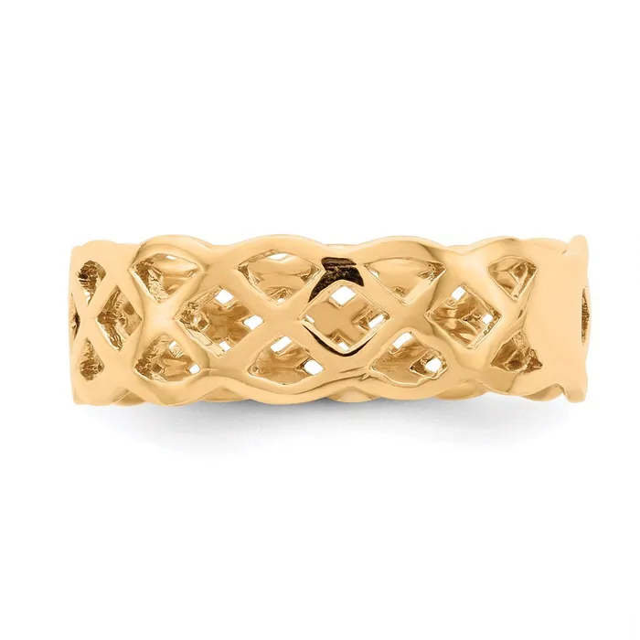 Goldia Rings 14K Yellow Gold Polished Weave Ring