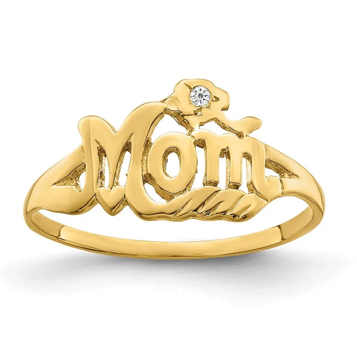 Goldia Rings 14k Yellow Gold VS Diamond Mom Ring