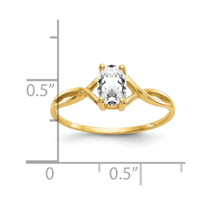 Goldia Rings 14K Yellow Gold White Topaz Birthstone Ring