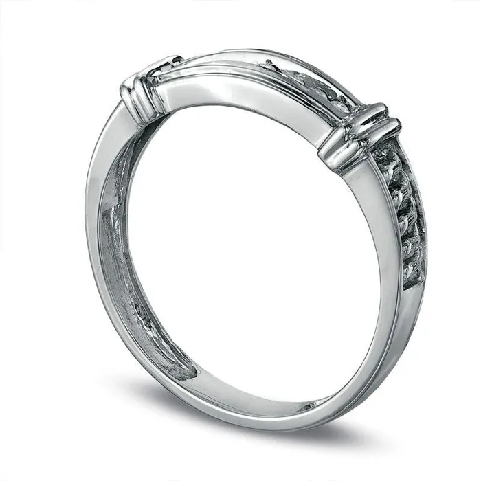 Goldia Rings Ladies 005 CT TW Natural Diamond Wedding Band in Solid 10K White Gold Goldia Rings Ladies 005 CT TW Natural Diamond Wedding Band in Solid 10K White Gold