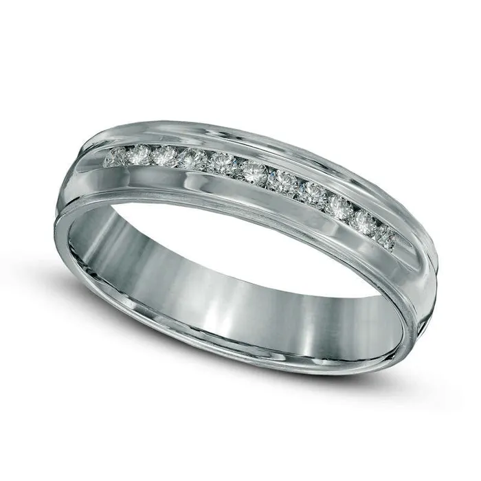 Goldia Rings Mens 025 CT TW Natural Diamond Comfort Fit Wedding Band in Solid 14K White Gold Goldia Rings Mens 025 CT TW Natural Diamond Comfort Fit Wedding Band in Solid 14K White Gold