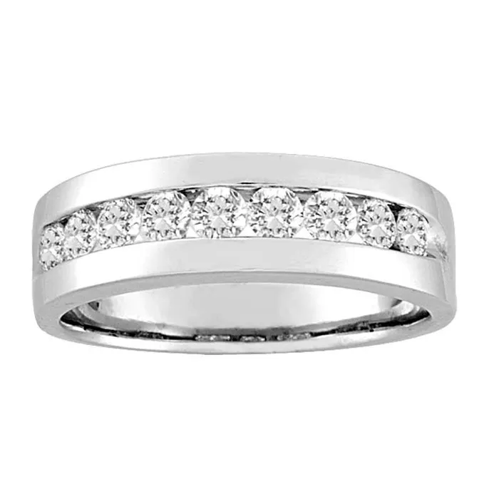 Goldia Rings Mens 075 CT TW Natural Diamond Wedding Band in Solid 14K White Gold ISI2 Goldia Rings Mens 075 CT TW Natural Diamond Wedding Band in Solid 14K White Gold ISI2