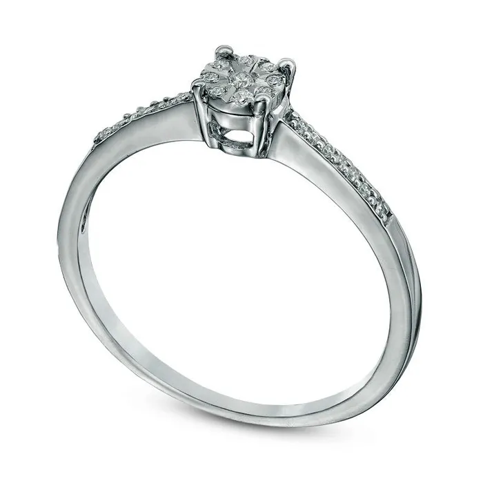Goldia Rings Natural Diamond Accent Promise Ring in Solid 10K White Gold Goldia Rings Natural Diamond Accent Promise Ring in Solid 10K White Gold