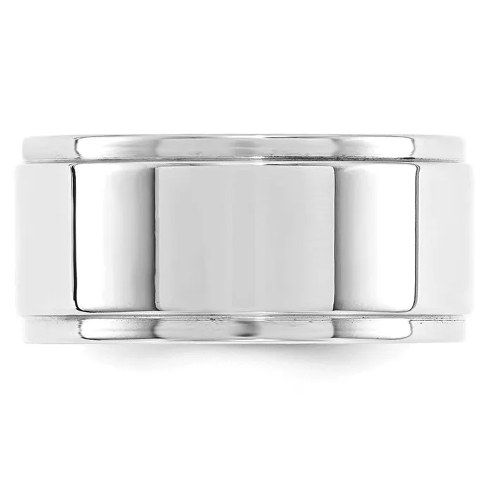 Goldia Rings Solid 10K White Gold 10mm Flat with Step Edge MensWomens Wedding Band Ring Size 45 Goldia Rings Solid 10K White Gold 10mm Flat with Step Edge MensWomens Wedding Band Ring Size 45