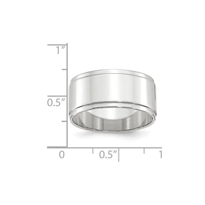 Goldia Rings Solid 10K White Gold 10mm Flat with Step Edge MensWomens Wedding Band Ring Size 45 Goldia Rings Solid 10K White Gold 10mm Flat with Step Edge MensWomens Wedding Band Ring Size 45