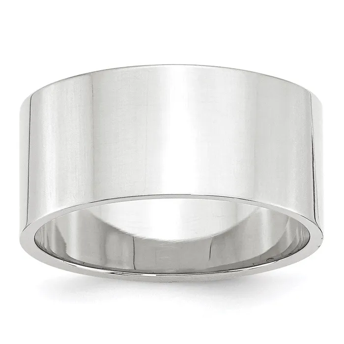 Goldia Rings Solid 10K White Gold 10mm Light Weight Flat MensWomens Wedding Band Ring Size 95 Goldia Rings Solid 10K White Gold 10mm Light Weight Flat MensWomens Wedding Band Ring Size 95