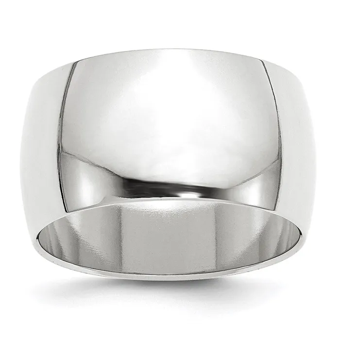 Goldia Rings Solid 10K White Gold 12mm Half Round MensWomens Wedding Band Ring Size 5 Goldia Rings Solid 10K White Gold 12mm Half Round MensWomens Wedding Band Ring Size 5