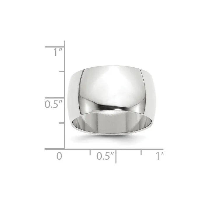 Goldia Rings Solid 10K White Gold 12mm Half Round MensWomens Wedding Band Ring Size 5 Goldia Rings Solid 10K White Gold 12mm Half Round MensWomens Wedding Band Ring Size 5
