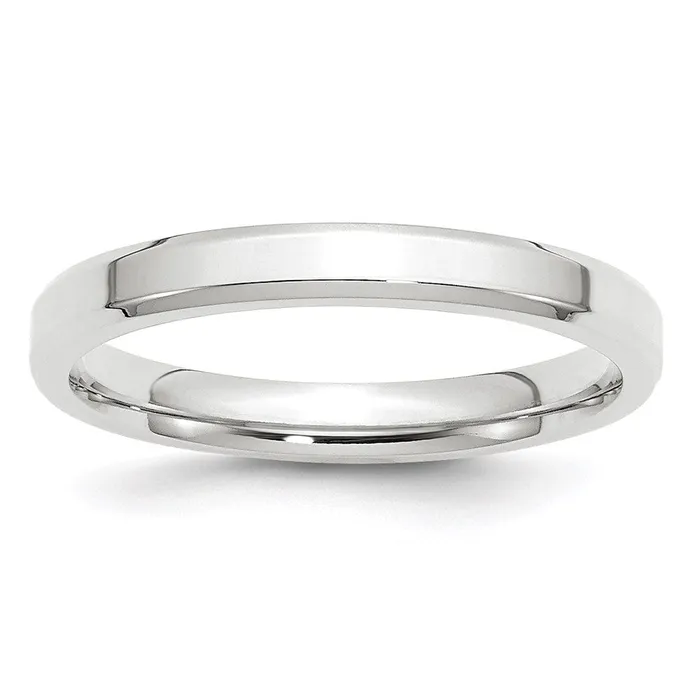 Goldia Rings Solid 10K White Gold 3mm Bevel Edge Comfort Fit MensWomens Wedding Band Ring Size 4 Goldia Rings Solid 10K White Gold 3mm Bevel Edge Comfort Fit MensWomens Wedding Band Ring Size 4