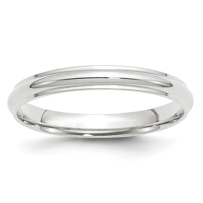 Goldia Rings Solid 10K White Gold 3mm Half Round with Edge MensWomens Wedding Band Ring Size 125 Goldia Rings Solid 10K White Gold 3mm Half Round with Edge MensWomens Wedding Band Ring Size 125