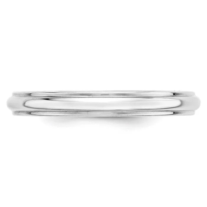 Goldia Rings Solid 10K White Gold 3mm Half Round with Edge MensWomens Wedding Band Ring Size 125 Goldia Rings Solid 10K White Gold 3mm Half Round with Edge MensWomens Wedding Band Ring Size 125
