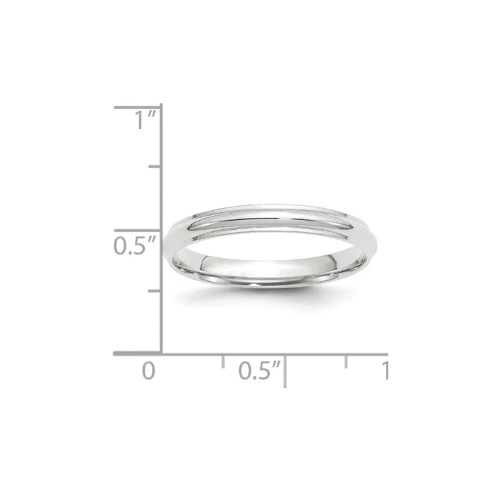 Goldia Rings Solid 10K White Gold 3mm Half Round with Edge MensWomens Wedding Band Ring Size 125 Goldia Rings Solid 10K White Gold 3mm Half Round with Edge MensWomens Wedding Band Ring Size 125