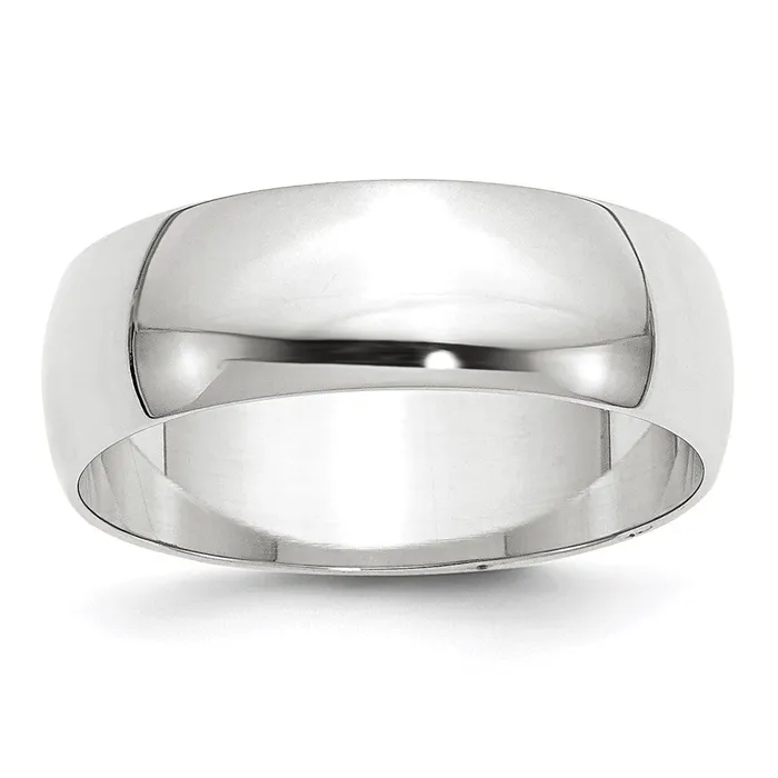 Goldia Rings Solid 10K White Gold 7mm Light Weight Half Round MensWomens Wedding Band Ring Size 10 Goldia Rings Solid 10K White Gold 7mm Light Weight Half Round MensWomens Wedding Band Ring Size 10