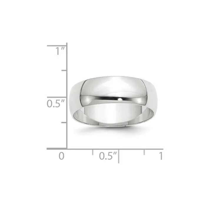 Goldia Rings Solid 10K White Gold 7mm Light Weight Half Round MensWomens Wedding Band Ring Size 10 Goldia Rings Solid 10K White Gold 7mm Light Weight Half Round MensWomens Wedding Band Ring Size 10