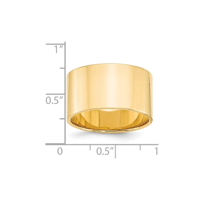 Goldia Rings Solid 10K Yellow Gold 12mm Light Weight Flat MensWomens Wedding Band Ring Size 85 Goldia Rings Solid 10K Yellow Gold 12mm Light Weight Flat MensWomens Wedding Band Ring Size 85