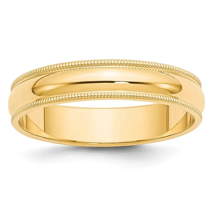 Goldia Rings Solid 10K Yellow Gold 5mm Milgrain HalfRound Wedding MensWomens Wedding Band Ring Size 9 Goldia Rings Solid 10K Yellow Gold 5mm Milgrain HalfRound Wedding MensWomens Wedding Band Ring Size 9